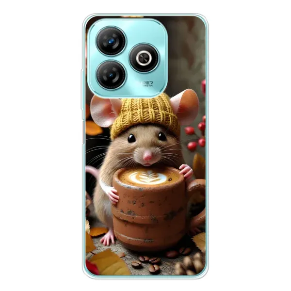 Чехол с рисунком «Мышка с кофе» для ZTE Blade A75 Чехол с рисунком «Мышка с кофе» для ZTE Blade A75