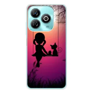 Девчачий Чехол для ZTE Blade A75 (На качели)