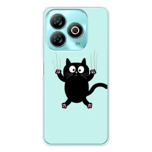 Силиконовый чехол с котиком для ZTE Blade A75 (Падающий кот)