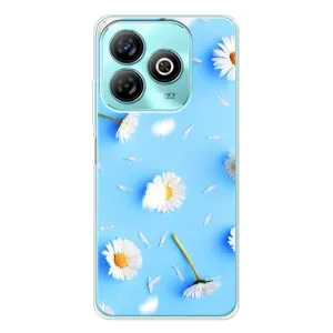 Чехол с Цветами для ZTE Blade A75 (ромашки на голубом)