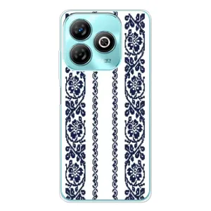 Силиконовый Чехол на ZTE Blade A75 с картинкой Вышиванки (Синяя вышиванка)