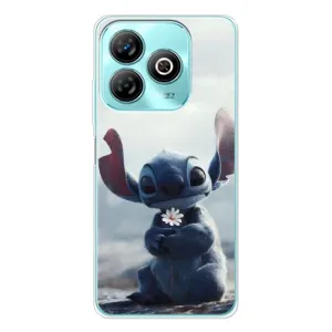 Чехол с рисунком Стич для ZTE Blade A75 (Стич с цветочком)
