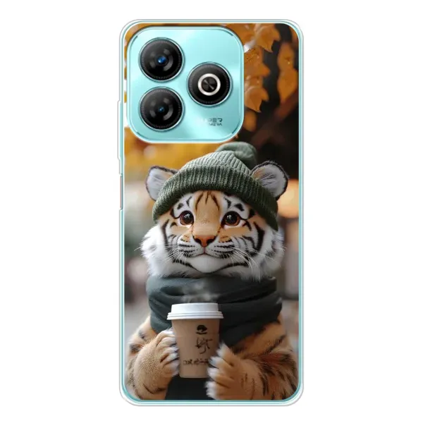 Чехол с рисунком «Тигр с кофе» для ZTE Blade A75 Чехол с рисунком «Тигр с кофе» для ZTE Blade A75
