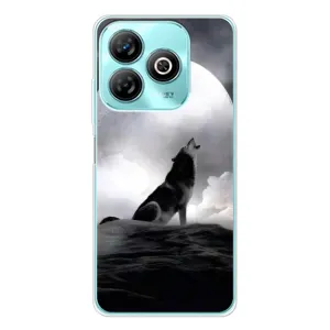 Чехол с Волком на ZTE Blade A75 (Волк и луна)