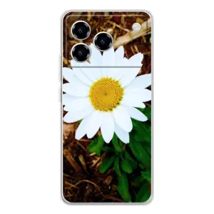 Чехол с ромашками на ZTE Blade A76 (Белая ромашка)