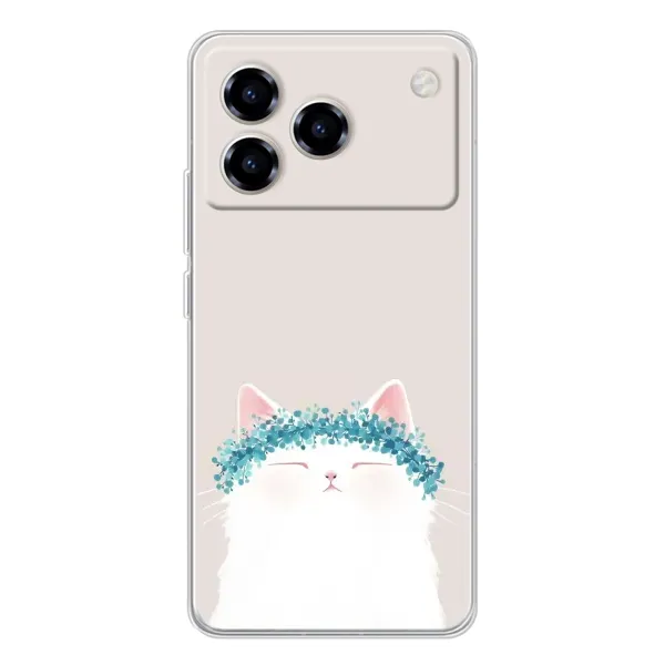 Чехол с рисунком «Белый котик» для ZTE Blade A76 Чехол с рисунком «Белый котик» для ZTE Blade A76