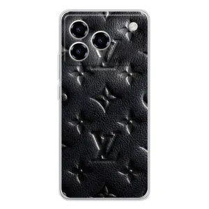 Текстурный Чехол Louis Vuitton для Блейд А76 (Черный ЛВ)