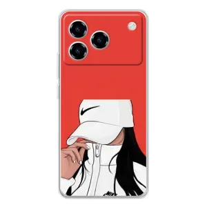 Силіконовый Чохол на ZTE Blade A76 з картинкой Модных девушек (Дівчина Nike)