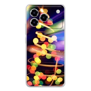 Чехол Новогодняя Елка на ZTE Blade A76 (Гирлянды)