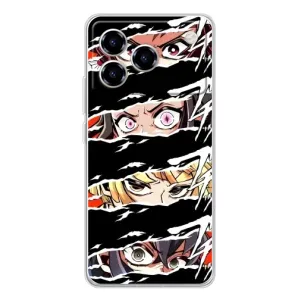 Силіконові чохлі з очіма Anime для Блейд А76 (Очі на чорному)
