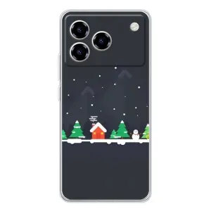 Силиконовый бампер на рождество для ZTE Blade A76 (Город зимний)
