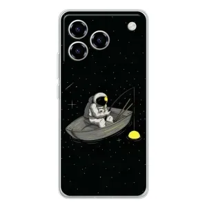 Силіконовый Чохол з принтом "Космонавти" на ZTE Blade A76 (Космонавт на рибалці)