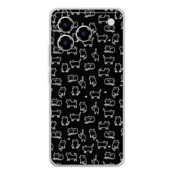 Чехол с рисунком «Котики на черном» для ZTE Blade A76 Чехол с рисунком «Котики на черном» для ZTE Blade A76