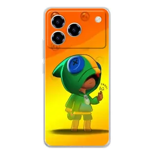 Чехол Бравл Старс для ZTE Blade A76 (LEON в кофте)