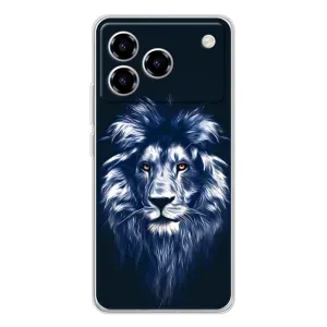 Чохол з картинкою на ZTE Blade A76 (Лев – синій)