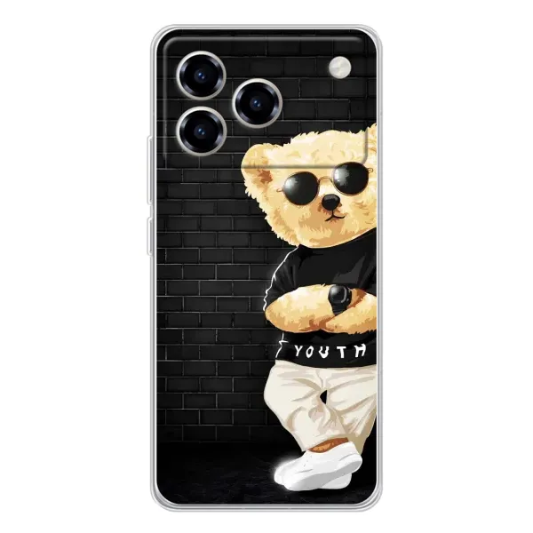 Чехол с рисунком «Мишка в очках» для ZTE Blade A76