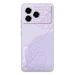 Чехол цветочный дизайн для ZTE Blade A76 (Монстера фиолетовая)