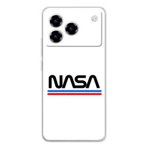 Силіконовый бампер з принтом "Наса" на ZTE Blade A76 (NASA на білому тлі)