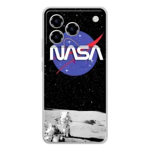 Силіконовый бампер з принтом "Наса" на ZTE Blade A76 (Nasa на місяці)