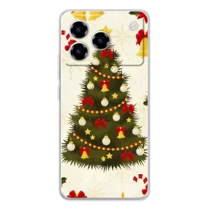 Чехол Новогодняя Елка на ZTE Blade A76 (Новогодний принт)