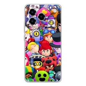 Силиконовый Чехол на ZTE Blade A76 с картинкой Brawl Stars (Персонажи)