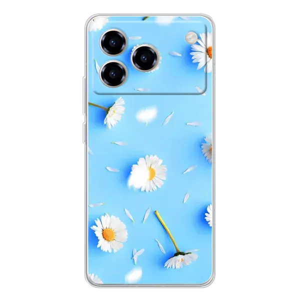 Чехол с рисунком «ромашки на голубом» для ZTE Blade A76