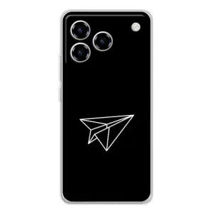 Чохол з картинками на чорному фоні для ZTE Blade A76 (Літак)
