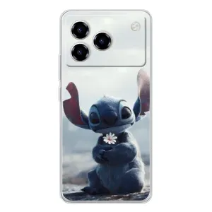 Чехол с рисунком Стич для ZTE Blade A76 (Стич с цветочком)