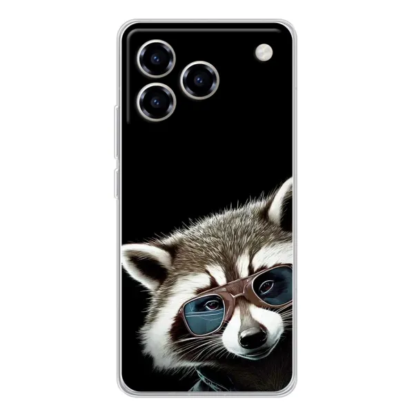 Чехол с рисунком «Стильный Енот» для ZTE Blade A76 Чехол с рисунком «Стильный Енот» для ZTE Blade A76