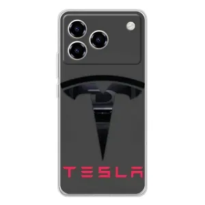 Силіконовий бампер з картинкою машини на ZTE Blade A76 (Logo TESLA)