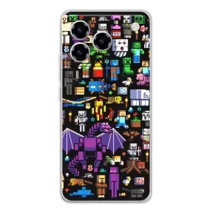 Чехол майнкрафт для ZTE Blade A76 (Все персонажи)