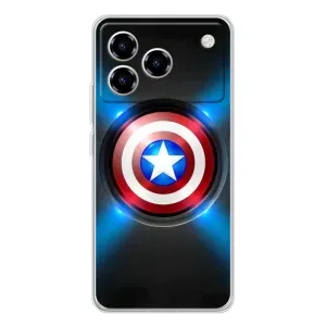 Чехол с Щитом Капитана Америки на ZTE Blade A76 (Яркий Щит Капитана)