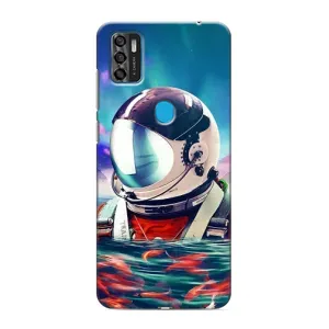 Силіконовый Чохол з принтом "Космонавти" на ZTE Blade A7s 2020 (Космонавт у воді)