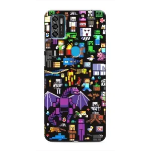 Чехол майнкрафт для ZTE Blade A7s 2020 (Все персонажи)