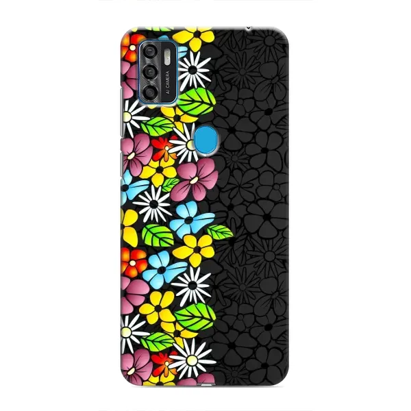 Чехол с рисунком «Яркие цветы на черном» для ZTE Blade A7s 2020 Чехол с рисунком «Яркие цветы на черном» для ZTE Blade A7s 2020