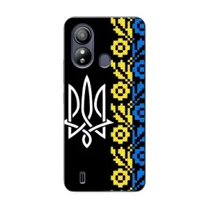 Силиконовый Чехол на ZTE Blade L220 (Герб и вышыванка)