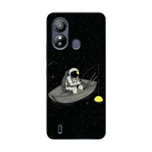 Силиконовый Чехол с принтом "Космонавты" на ZTE Blade L220 (Космонавт на рыбалке)