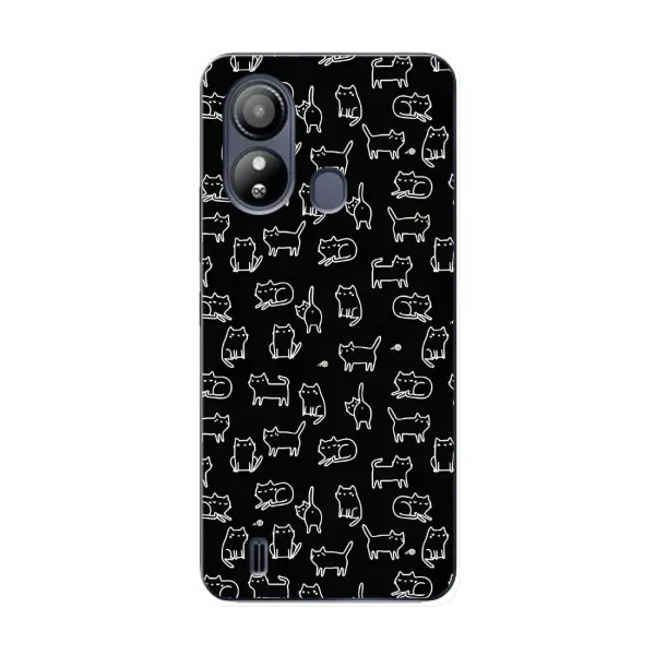 Чехол с рисунком «Котики на черном» для ZTE Blade L220 Чехол с рисунком «Котики на черном» для ZTE Blade L220