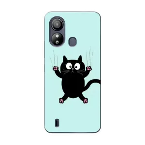 Силиконовый чехол с котиком для ZTE Blade L220 (Падающий кот)