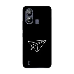 Чехол с картинками на черном фоне для ZTE Blade L220 (Самолетик)