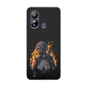 Силиконовый чехол с картинкой "Герой Pubg" на ZTE Blade L220 (В огне)