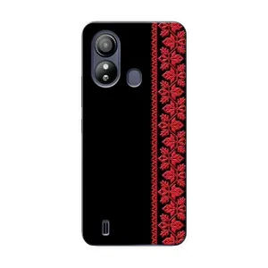 Силиконовый Чехол на ZTE Blade L220 с картинкой Вышиванки (Вышиванка на черном)
