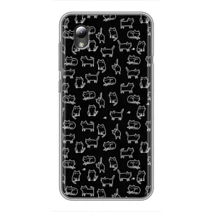 Чехол на тематику: Коты для ZTE Blade L8 (Котики на черном)