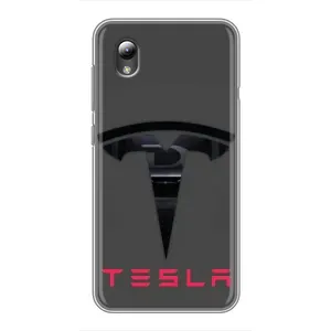 Силиконовый бампер с картинкой машины на ZTE Blade L8 (Logo TESLA)