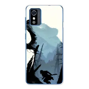 Силиконовый бампер с картинкой животных для ZTE Blade L9 (Медведь и лес)