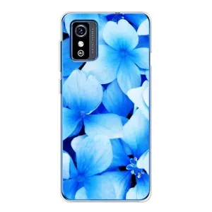 Силиконовый бампер с принтом (цветочки) на ЗТЕ Блейд Л9 (Синие цветы)
