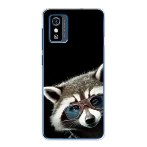 Силиконовый Чехол с Енотами на ZTE Blade L9 (Стильный Енот)
