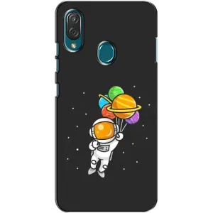 Силиконовый Чехол с принтом "Космонавты" на ZTE Blade V10 Vita (Космонавт с шариками)
