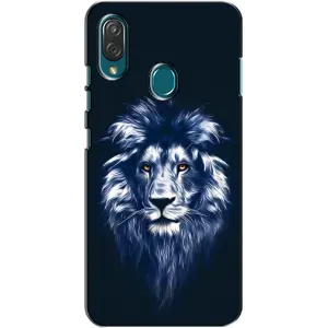 Чехол с картинкой на ZTE Blade V10 Vita (Лев - синий)