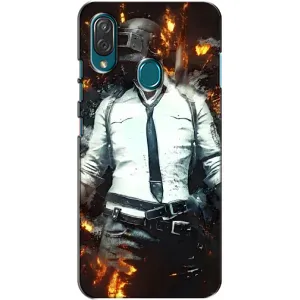 Силиконовый чехол с картинкой "Герой Pubg" на ZTE Blade V10 Vita (Man Пубг)